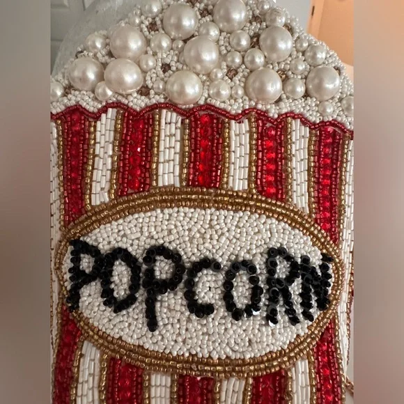 Viral  Beaded Popcorn Women’s Bag With Gold Crossbody Chain Made In India NWT - Picture 5 of 8